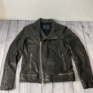 ALL SAINTS MENS CONROY LEATHER BIKER JACKET MEDIUM